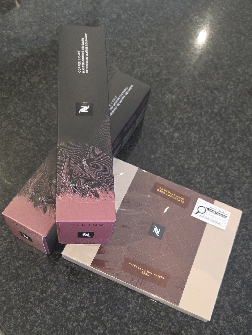 Nespresso Vertuo Coffee Colombia Capsules & Chocolate Gift Set - Pink/Brown